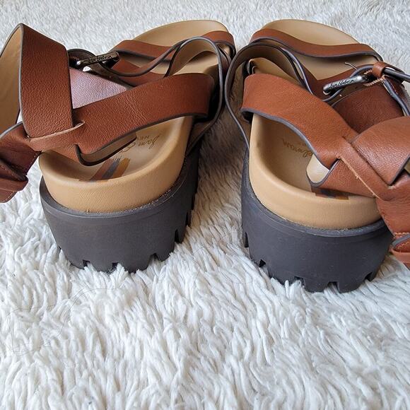 Sam Edelman Eleanora Brown Lug Sole Strappy Sandals Chunky Size 7.5 - Picture 5 of 9